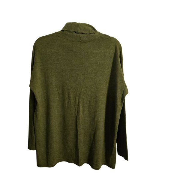 Eileen Fisher 100% Italian Merino Wool Sage Green Cowl Neck Sweater Size S - Picture 3 of 7